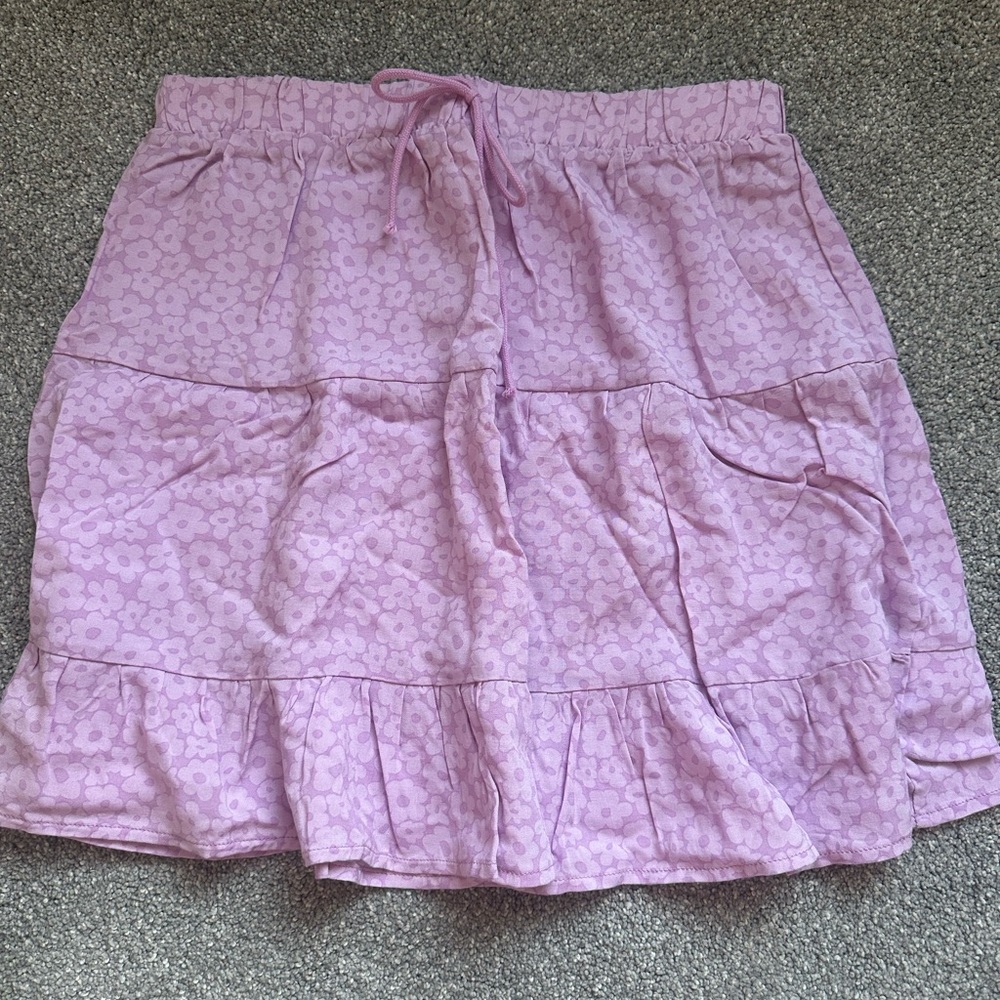 Pacsun Purple floral mini skirt